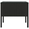 vidaXL Table d'appoint noir 53x37x48 cm poly rotin et verre trempé