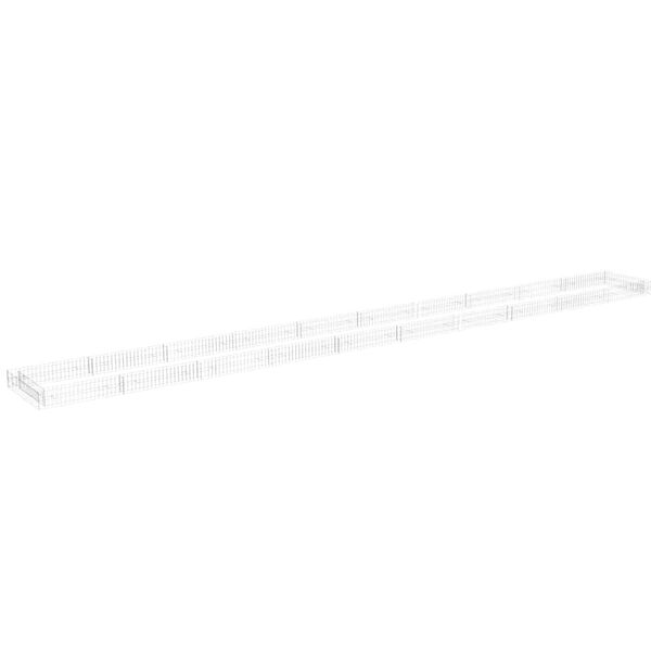 vidaXL Lit sur&eacute;lev&eacute; &agrave; gabion Acier galvanis&eacute; 1000x100x20 cm