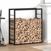 vidaXL Portant de bois de chauffage Noir mat 80x28x86 cm Acier