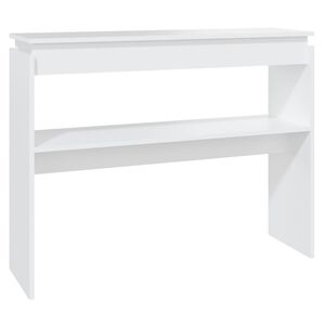 vidaXL Table console blanc 102x30x80 cm bois d'ing&eacute;nierie
