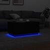 vidaXL Table basse avec lumi&egrave;res LED noir 90x50x40 cm