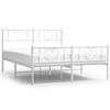 vidaXL Cadre de lit m&eacute;tal sans matelas et pied de lit blanc 150x200 cm