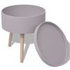 vidaXL Table auxiliaire avec plateau rond 39,5 x 44,5 cm Gris