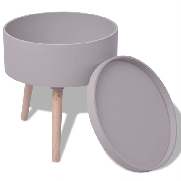 vidaXL Table auxiliaire avec plateau rond 39,5 x 44,5 cm Gris