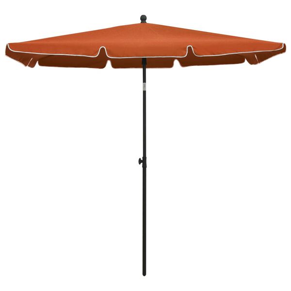 vidaXL Parasol de jardin avec mât 210x140 cm Terre cuite