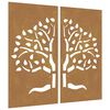 vidaXL Décorations murales jardin 2 pcs 105x55 cm design d'arbre
