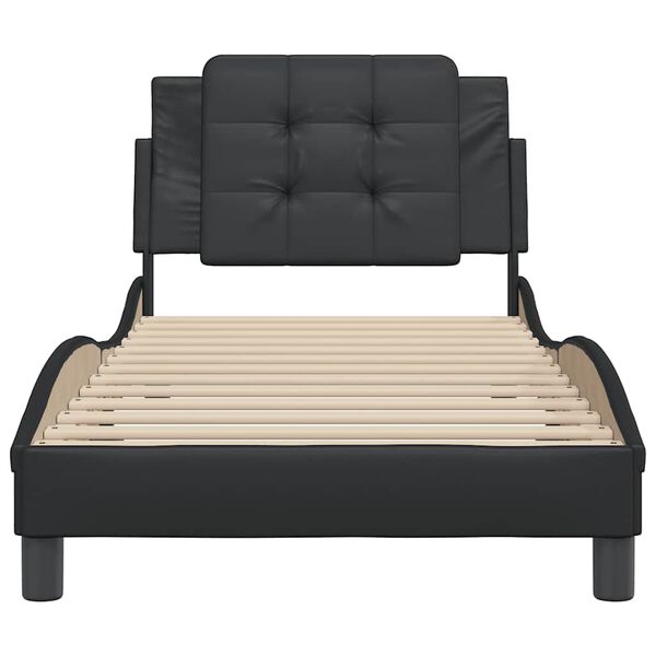 vidaXL Cadre de lit sans matelas Zadar noir 100x203 cm similicuir