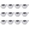 vidaXL Lampes solaire à LED d'extérieur pour clôture 12 pcs Blanc