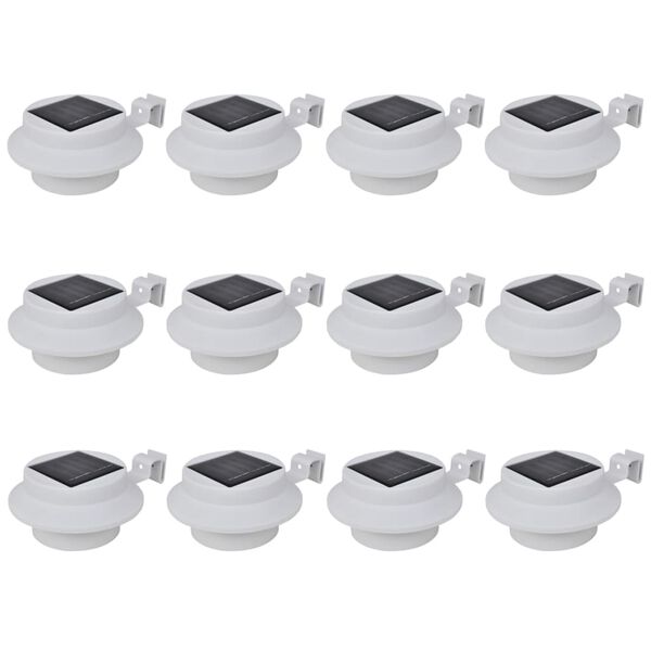 vidaXL Lampes solaire à LED d'extérieur pour clôture 12 pcs Blanc