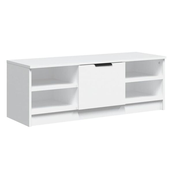 vidaXL Meuble TV Blanc 102x35,5x36,5 cm Bois d'ing&eacute;nierie
