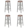vidaXL Tabourets de bar lot de 4 argent&eacute; et marron MDF