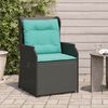 vidaXL Chaises inclinables de jardin lot de 2 et coussins noir rotin