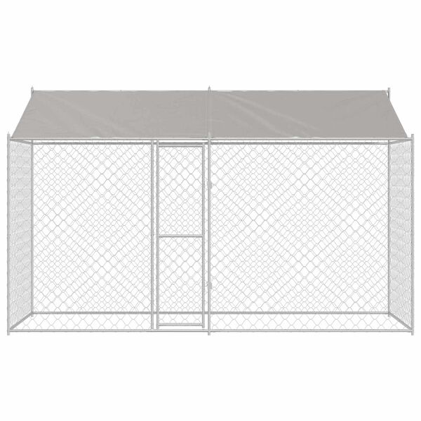 vidaXL Cage pour chien 2 pcs Argent&eacute; 400 x 200 x 258 cm Acier et PE