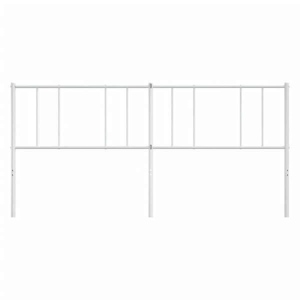 vidaXL T&ecirc;te de lit m&eacute;tal blanc 193 cm