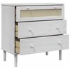 vidaXL Commode SENJA aspect de rotin blanc bois de pin solide