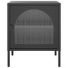 vidaXL Table de chevet noir 50x35x60 cm verre et acier