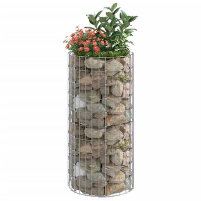 vidaXL Poteau à gabion circulaire Acier galvanisé Ø50x100 cm