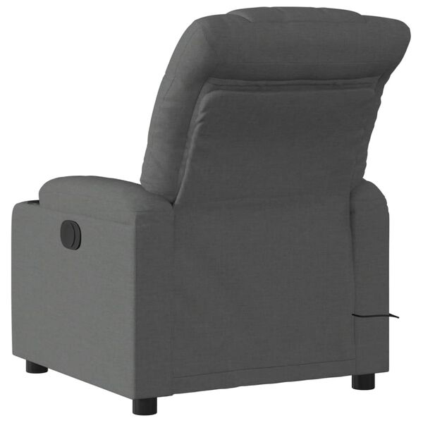 vidaXL Fauteuil inclinable de massage &eacute;lectrique gris fonc&eacute; tissu