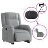 vidaXL Fauteuil inclinable &eacute;lectrique gris clair tissu