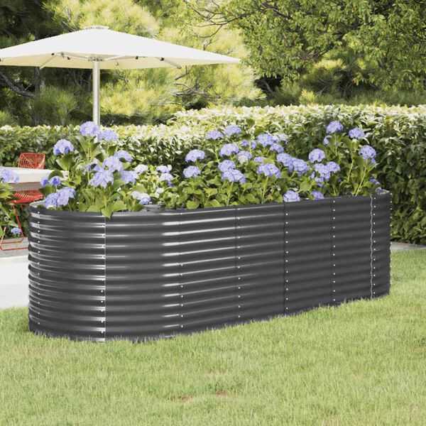 vidaXL Lit surélevé de jardin Acier galvanisé Anthracite