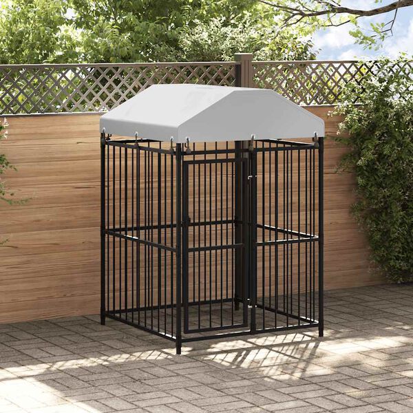 vidaXL Chenil extérieur avec toit pour chiens 120 x 120 x 150 cm