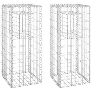 vidaXL Poteaux à panier de gabion 2 pcs 40x40x100 cm Fer