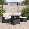 vidaXL Salon de jardin 6 pcs avec coussins noir r&eacute;sine tress&eacute;e