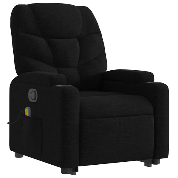 vidaXL Fauteuil inclinable de massage noir tissu