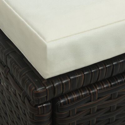 vidaXL Salon de jardin 6 pcs avec coussins Résine tressée Marron