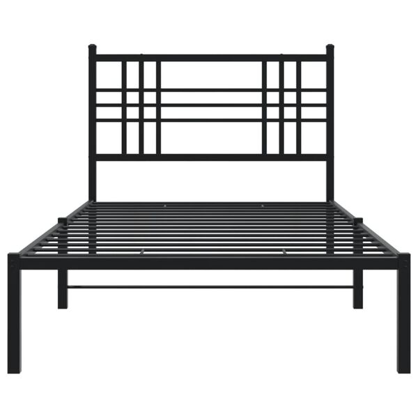 vidaXL Cadre de lit m&eacute;tal sans matelas avec t&ecirc;te de lit noir 100x200cm