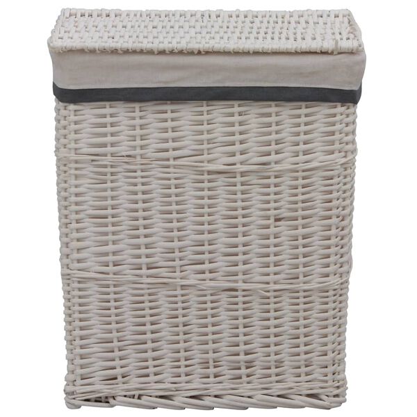 vidaXL Panier à linge Blanc Saule