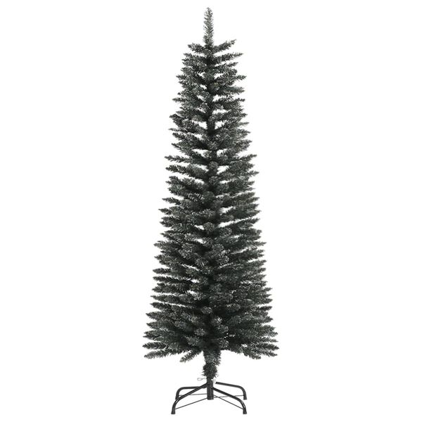 vidaXL Sapin de No&euml;l artificiel mince avec support Vert 120 cm PVC