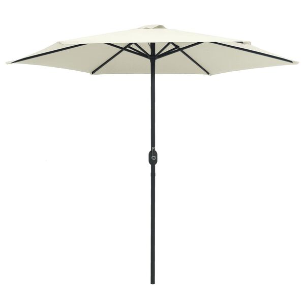 vidaXL Parasol de jardin et m&acirc;t en aluminium 270x246 cm Blanc sable