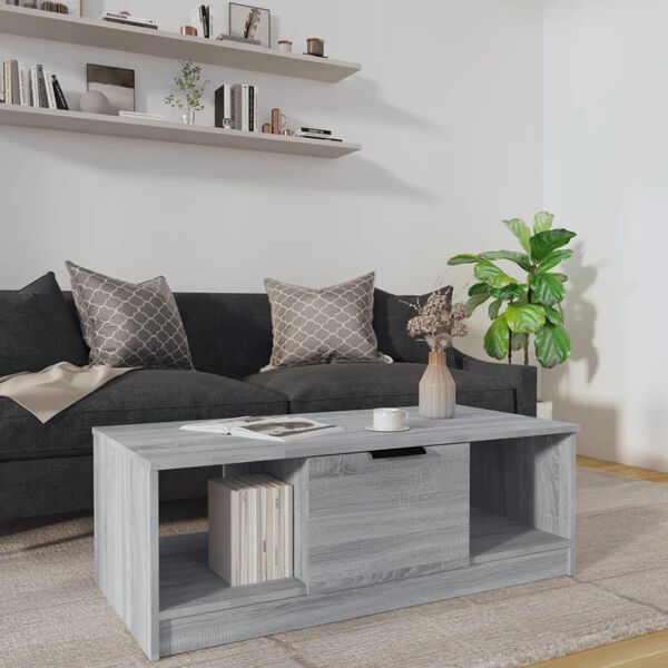 vidaXL Table basse sonoma gris 102x50x36 cm bois d'ing&eacute;nierie
