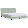 vidaXL Cadre de lit sans matelas gris clair 152x203 cm velours