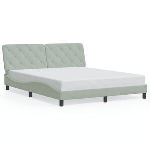 vidaXL Cadre de lit sans matelas gris clair 152x203 cm velours