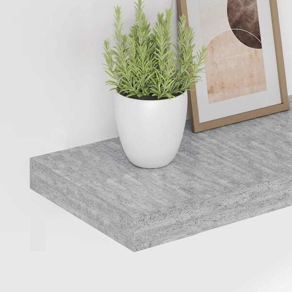 vidaXL &Eacute;tag&egrave;re murale flottante Gris b&eacute;ton 80x23,5x3,8 cm MDF