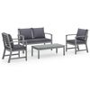 vidaXL Salon de jardin 4 pcs avec coussins Bois d'acacia solide