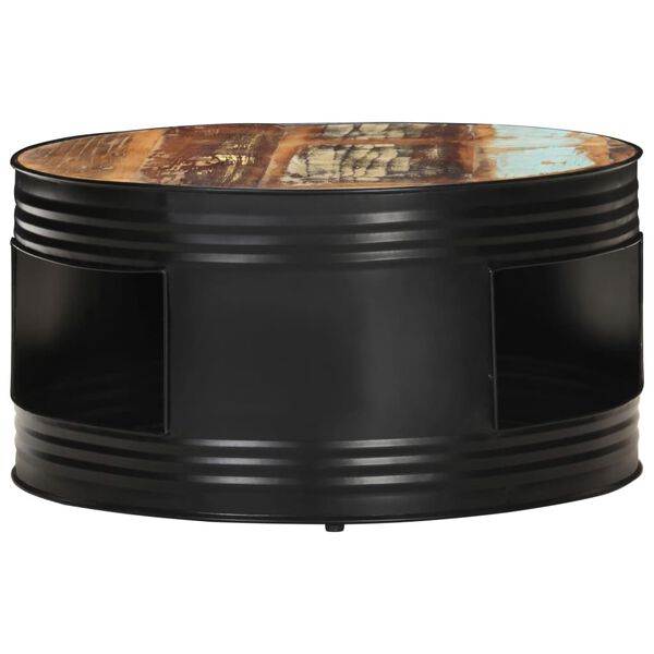 vidaXL Table basse Noir 68x68x36 cm Bois de r&eacute;cup&eacute;ration massif