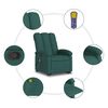 vidaXL Fauteuil inclinable de massage vert fonc&eacute; tissu