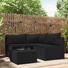 vidaXL Salon de jardin 4 pcs avec coussins Noir R&eacute;sine tress&eacute;e