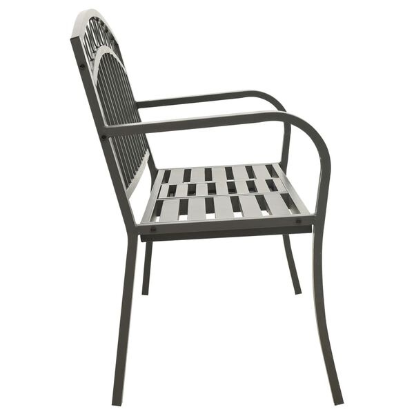 vidaXL Banc de jardin avec une table 125 cm acier gris