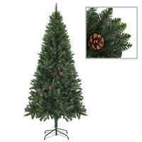 vidaXL Sapin de Noël artificiel avec pommes de pin Vert 180 cm