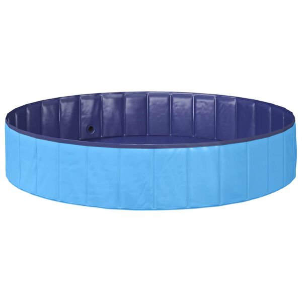 vidaXL Piscine de nage pliable pour chien Bleu 160 x 160 x 30 cm PVC