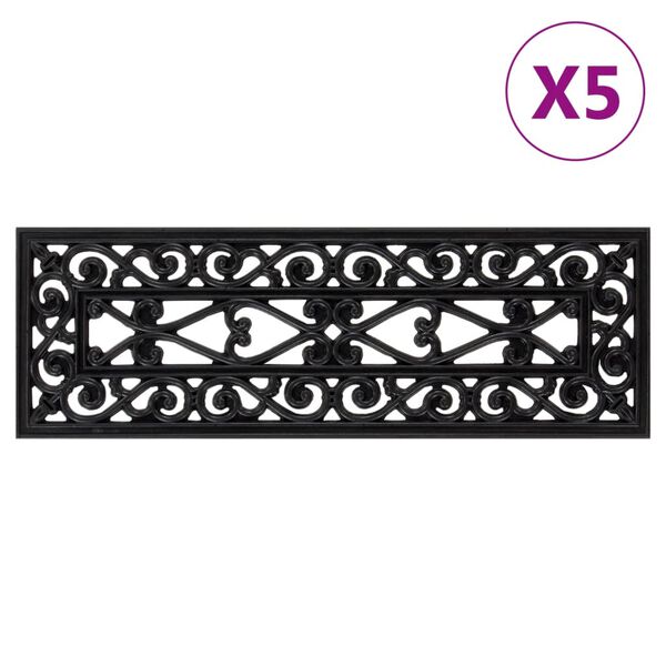 vidaXL Marches d'escalier 5 pcs 25x75 cm caoutchouc