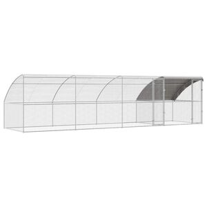 vidaXL Cage &agrave; poules 4 pcs Argent&eacute; 800 x 200 x 200 cm Acier et PE