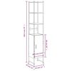 vidaXL Armoire de bain ch&ecirc;ne fum&eacute; 33x33x185,5 cm bois d'ing&eacute;nierie
