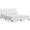 vidaXL Cadre de lit sans matelas Hvar blanc 152x203 cm similicuir