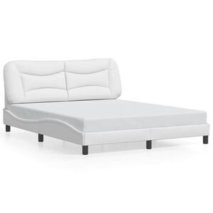 vidaXL Cadre de lit sans matelas Hvar blanc 152x203 cm similicuir