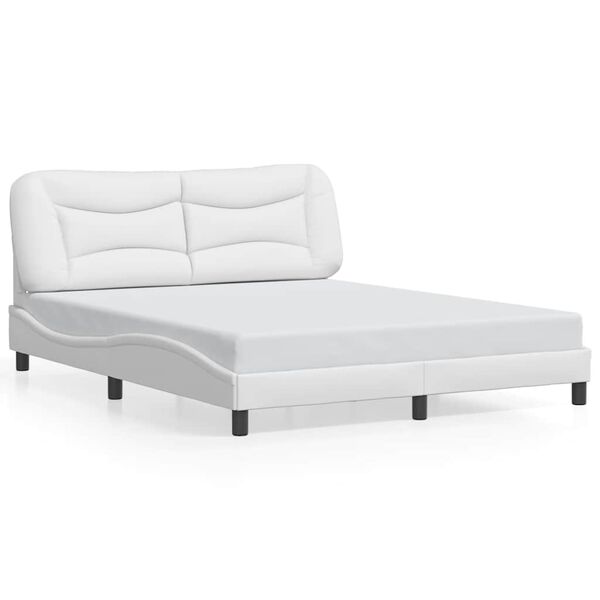 vidaXL Cadre de lit sans matelas Hvar blanc 152x203 cm similicuir